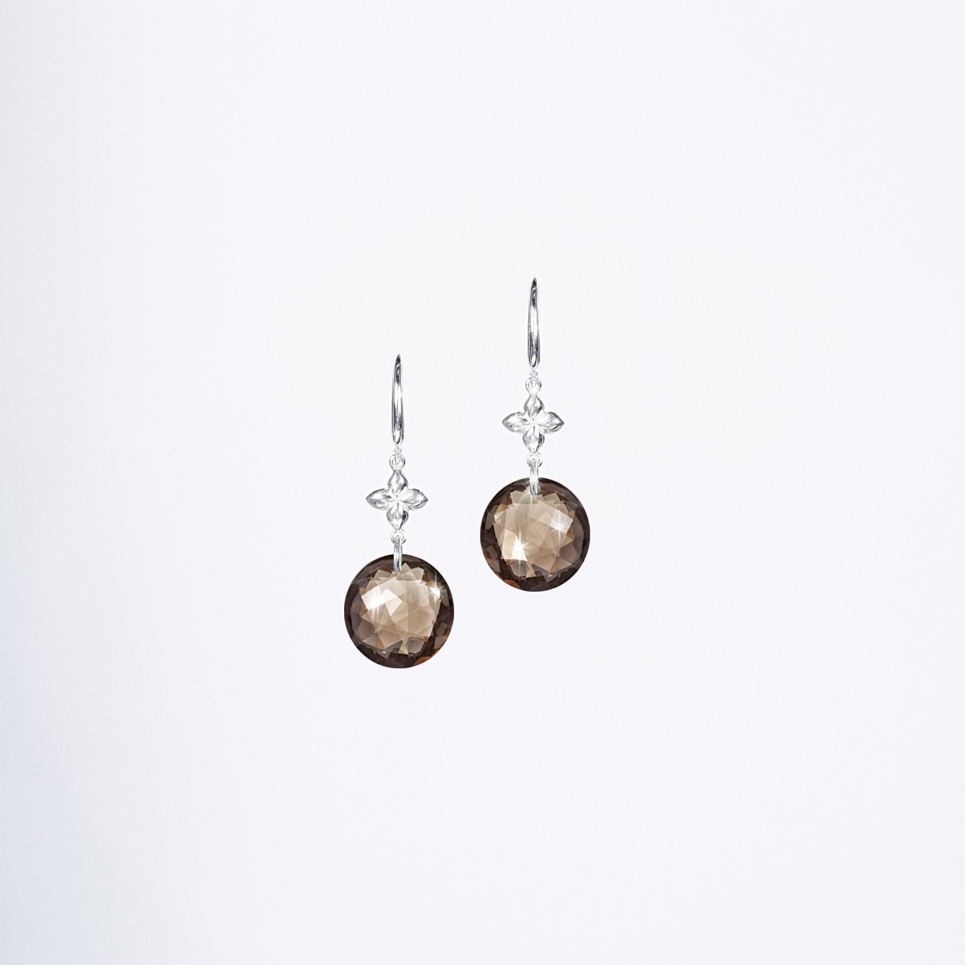 Pink & blue sapphire. frame earrings